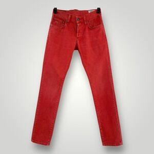 Slim Straight Men's Jeans - Red